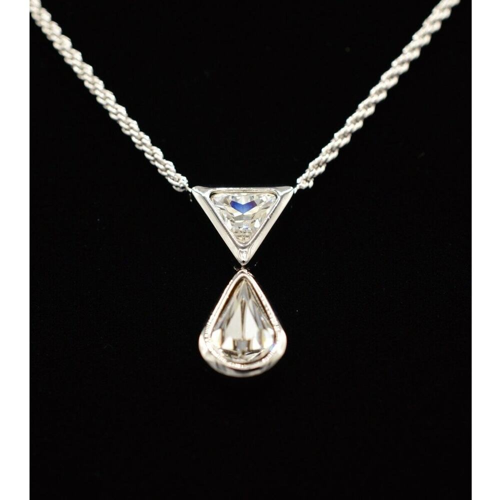 Christian Dior Vintage Crystal Pendant Collar Necklace Rhinestone Signed Bin7 - Picture 2 of 12